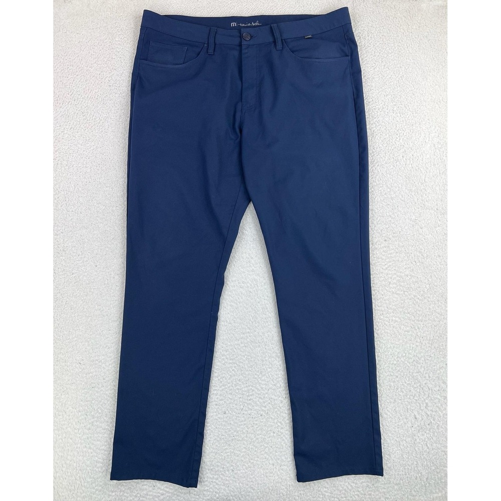 Travis Mathew Pants Mens 38x32 Blue Level Up Slim Fit Stretch Golf Chino Casual